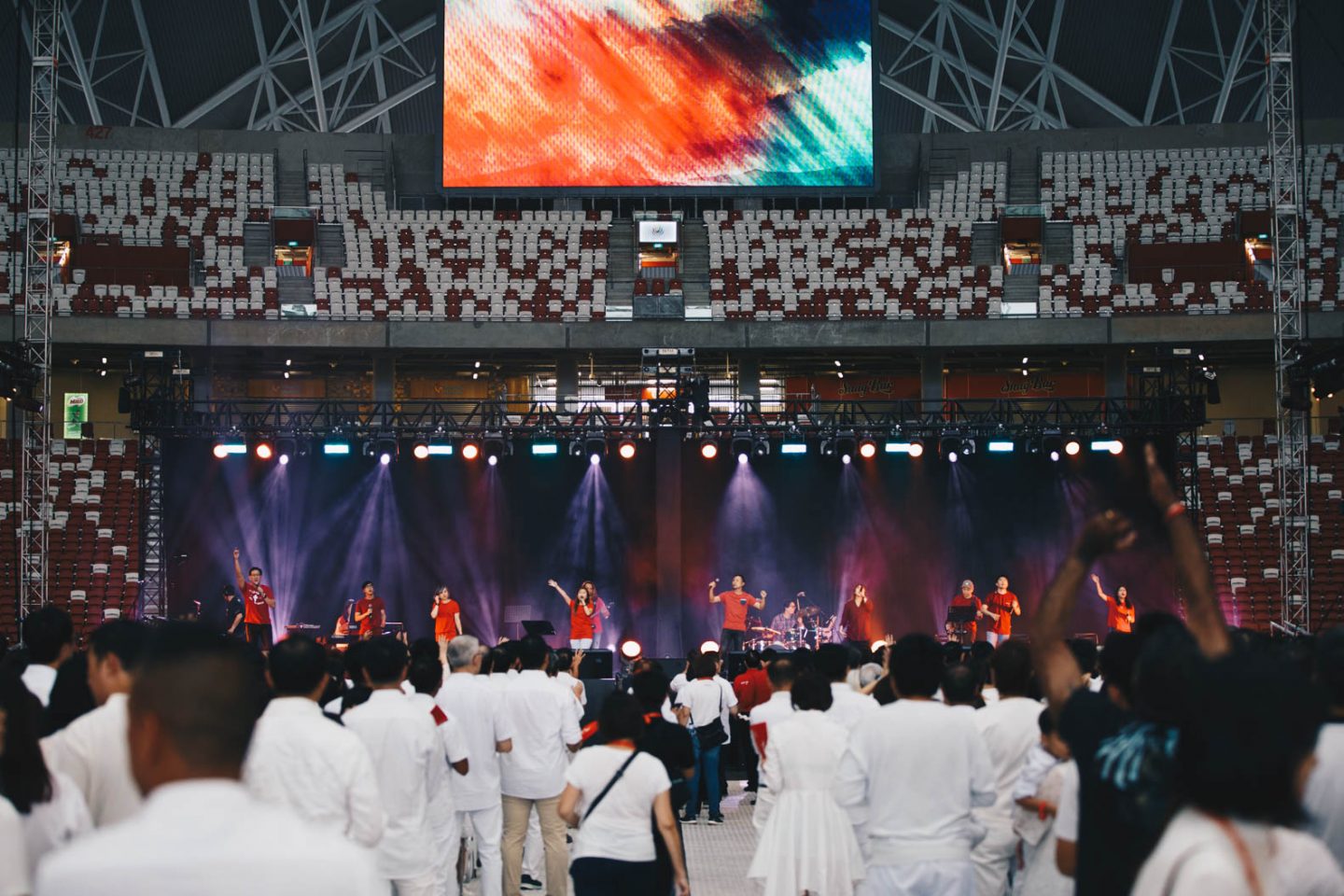 Tens of thousands gathered at the National stadium for a time of corporate worship and intercession.