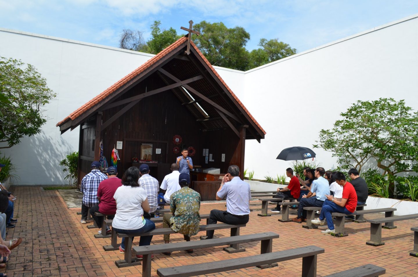 Trinity Theological College alumni sharing with participants at the Changi Prison Chapel, the special links between prison and the college. Photo courtesy of Trinity Theological College.