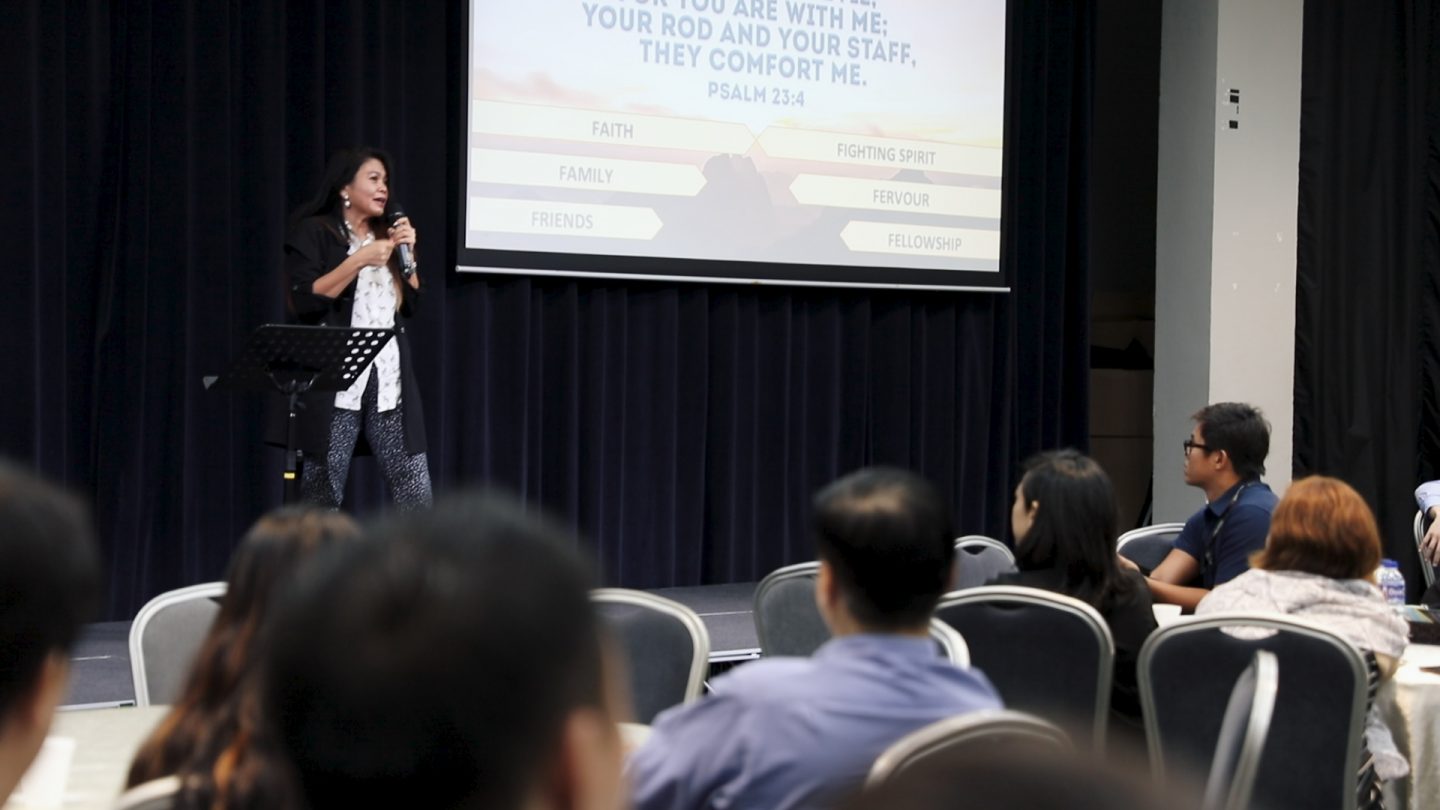 Ms Jocelyn Chng, CEO of JR Group, speaking at a recent Hope Business Life Group event. The morning meeting attracted nearly 100 participants.