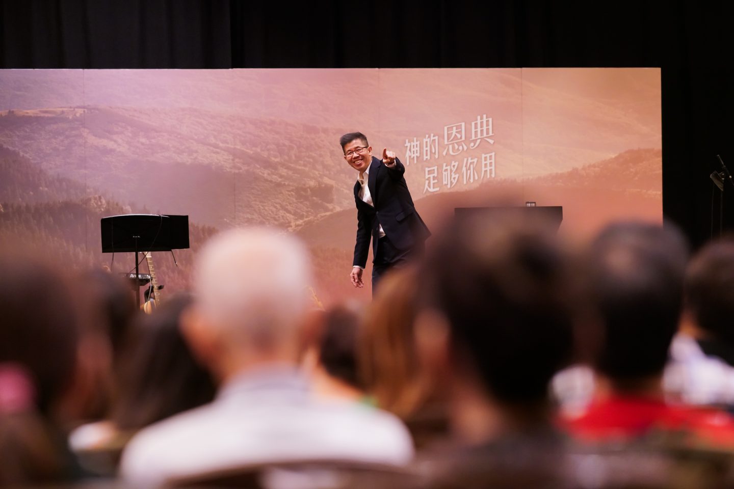 Pastor Mark Ng sharing the word during a dialect service. Photo courtesy of New Creation Church.