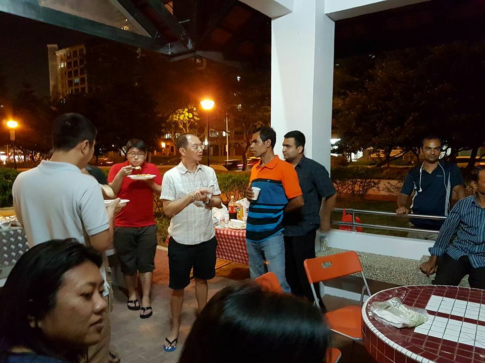 Tang organised a party to thank the HDB cleaners in his estate. Photo courtesy of Tang Shin Yong.