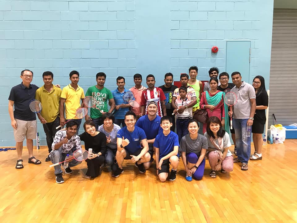 Badminton with our Bangladeshi HDB Cleaners- Inspire Church did a great job to organise - Food, Games and Ang Pow for CNA