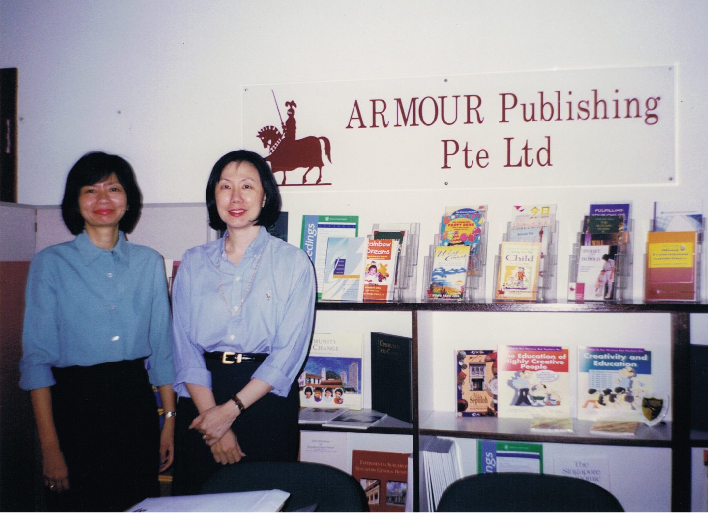Christina Lim standing on the left and Bernice Lee, on the right started Armour Publishing in 1991. 