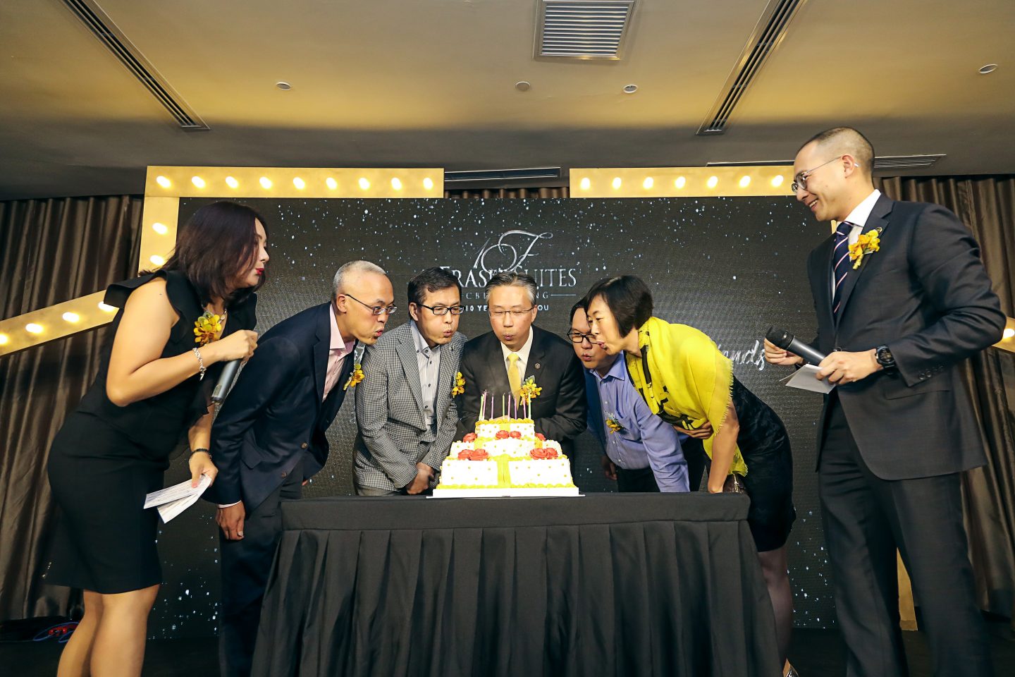 “Many times at work, it's how we behave, how we react in difficult situations that will convince someone that God is alive, Choe shares. He is seen here celebrating Fraser Suites Beijing's 10th anniversary, 2018.
