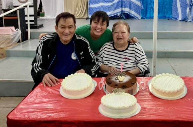 Pastor Philip celebrating his 68th birthday this year with his wife, Christina and daughter, Joaquim at The Hiding Place. Photo taken from Pastor Philip Chan's Facebook page.