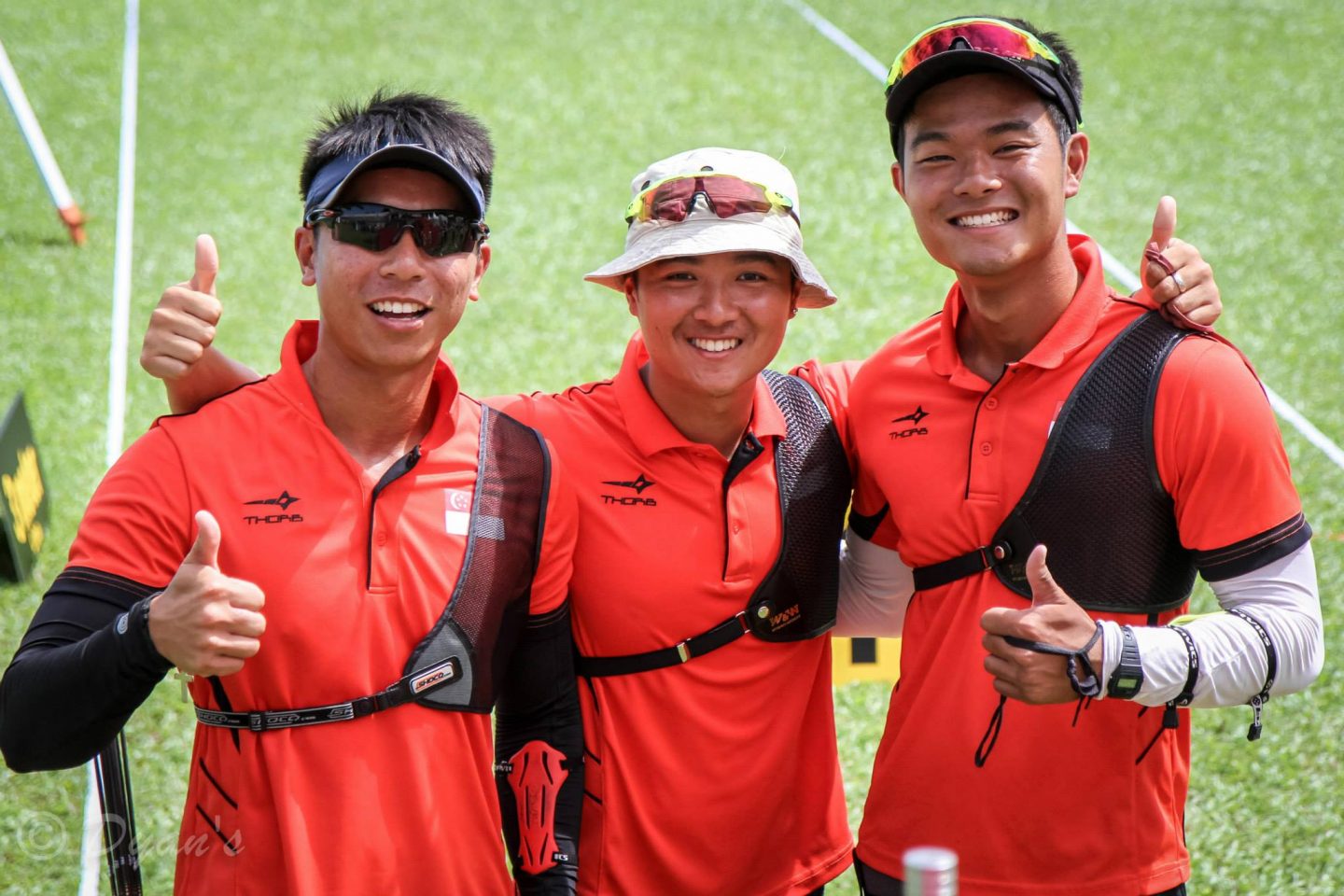 SL Archery Tan Si Lie Tan (left-most) with his teammates at the 2015 SEA Games. Tan won the individual bronze and was part of the team that took home the men's team bronze medal. Going into the Games, he was dealing with an old shoulder injury and his Final Year Project in university.