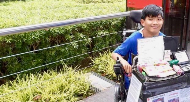 Despite cerebral palsy, rejection and homelessness, Wesley Wee, who sells tissues, is thankful for life. All photos courtesy of Wesley Wee.