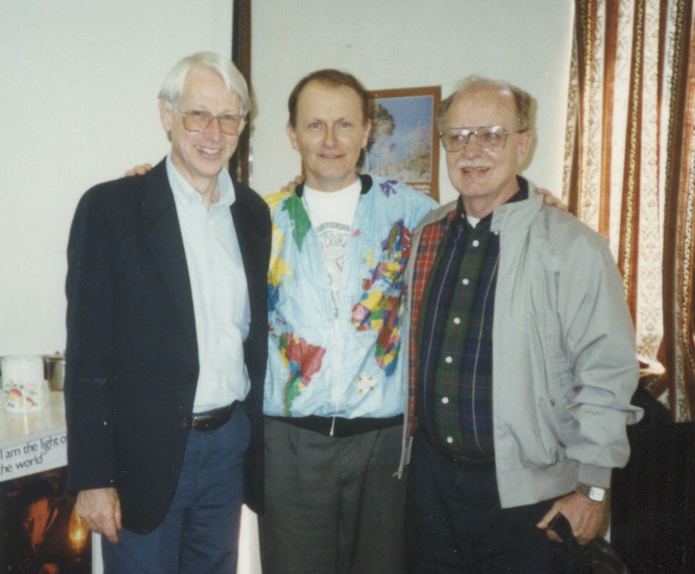 (left to right) Dale Rhoton, George and Walter never imagined what God called them to do during a prayer meeting in 1957 would launch a missionary movement that has more than 5,000 missionaries in over 110 countries. Photo from georgeverwer.com.