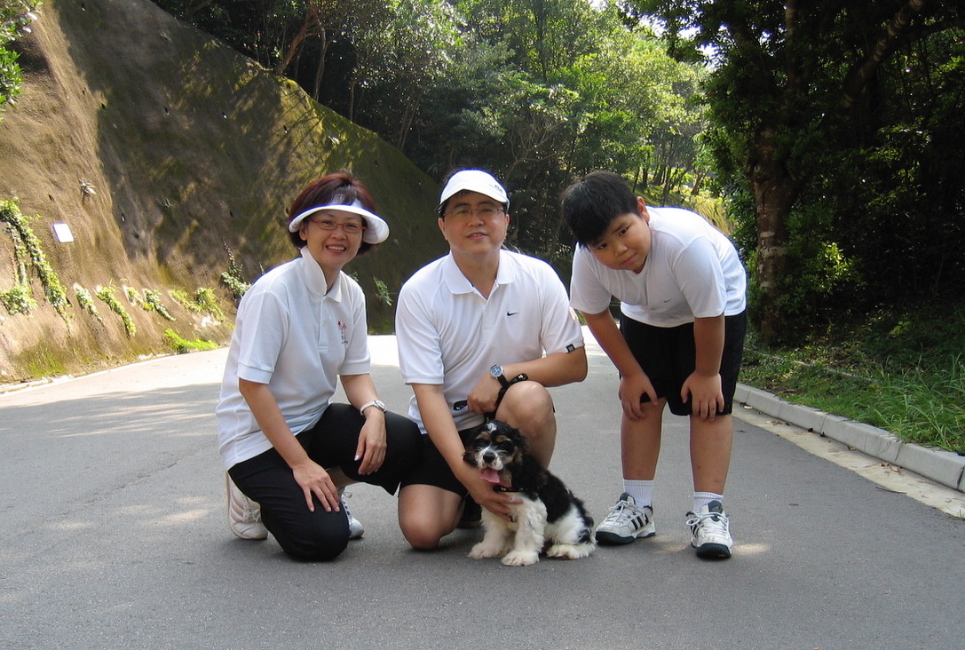 TC Choong with his wife, Yang Ping and youngest son Philip taken in Tai Tam, Hong Kong.