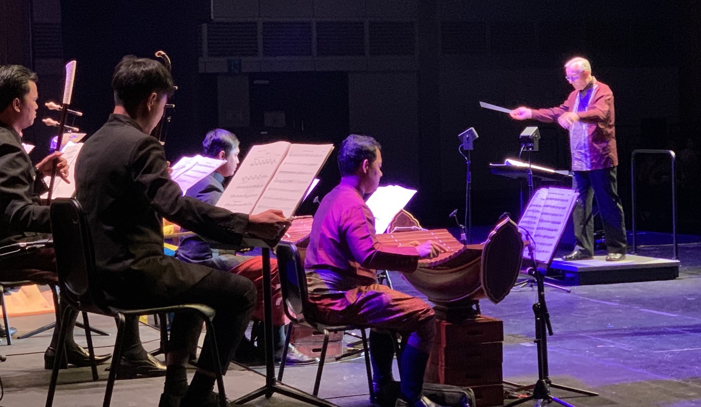 The opportunity to explore the music of different cultures has greatly enriched Eric, pictured here conducting the Asian Traditional Orchestra in Korea.