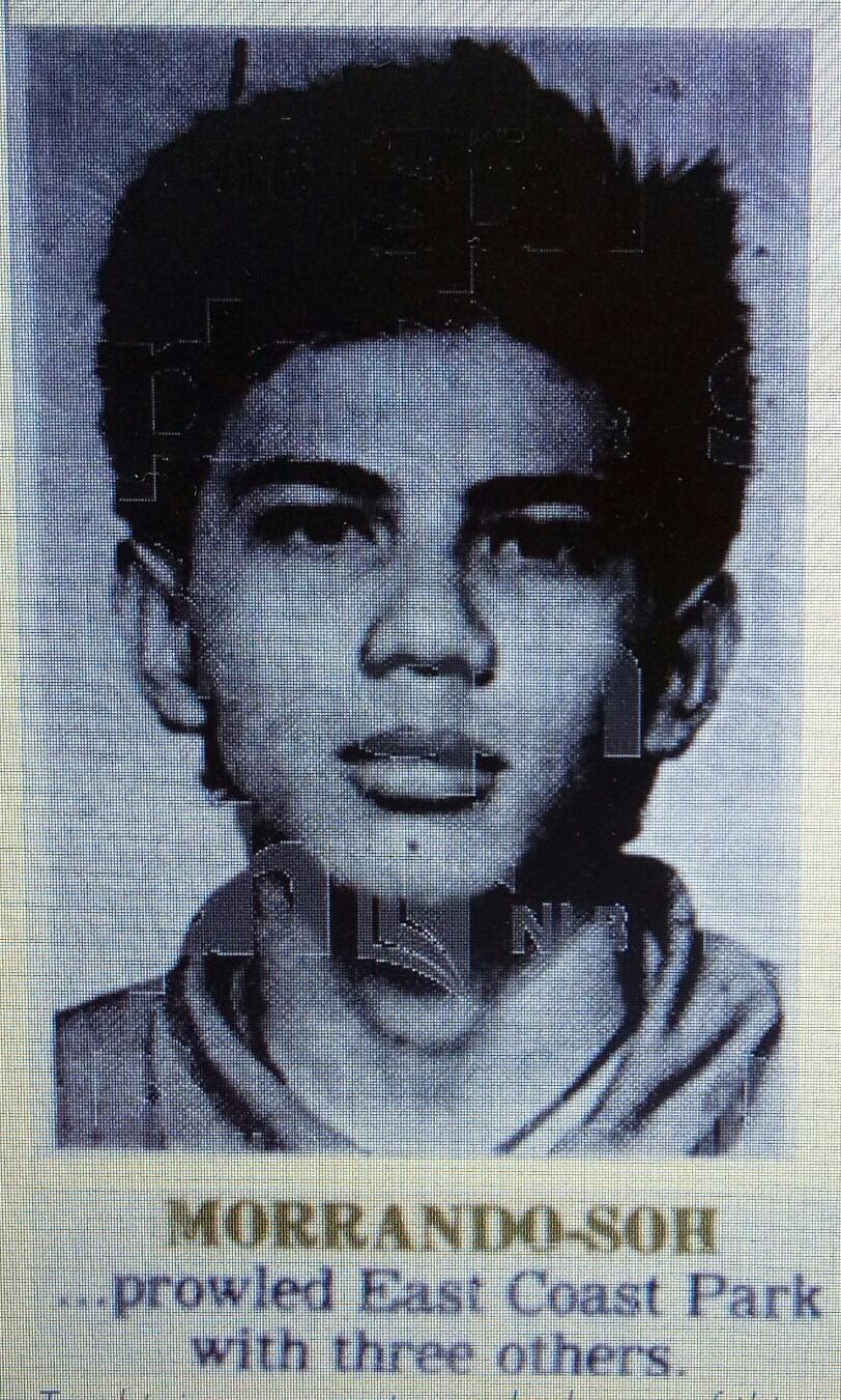 A police mugshot photo of Kingsley Morrando for armed robbery. Photos by Arul John