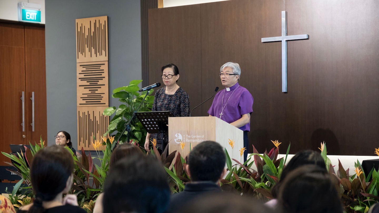 "This way of the cross is not just the path that Jesus took, it is also a path that you and I need to walk," says Bishop Reverend Dr Chong Chin Chung (in purple).