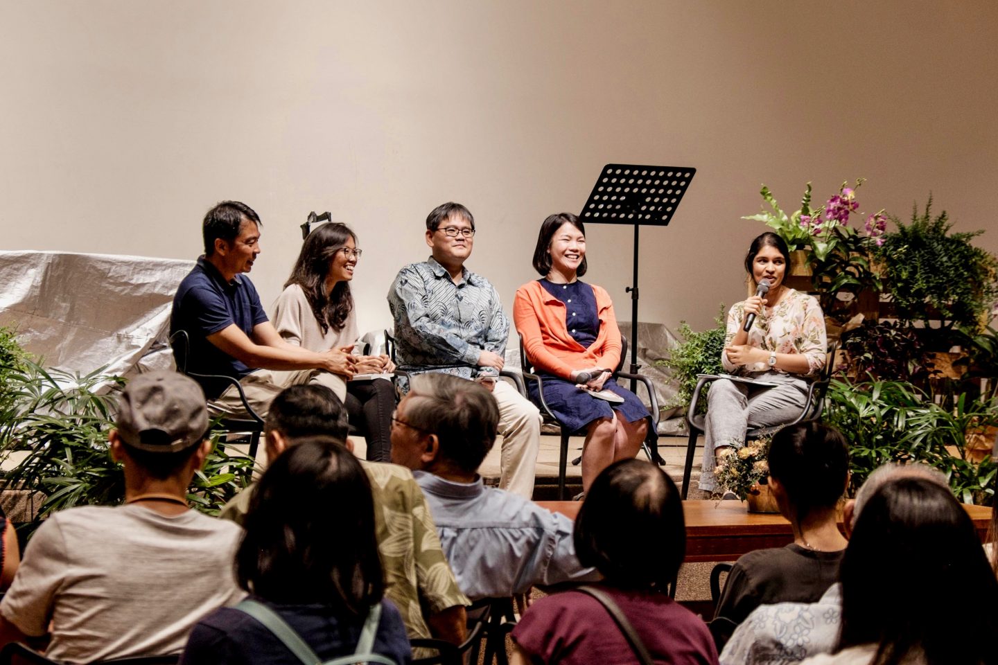 (left to right) Reverend Lam Kuo Yung, Priscilla Teh, Quek Tze-Ming and Hoi Wen Au Yong taking part in a panel discussion moderated by Prarthini Selveindran. Photo courtesy of Graceworks.