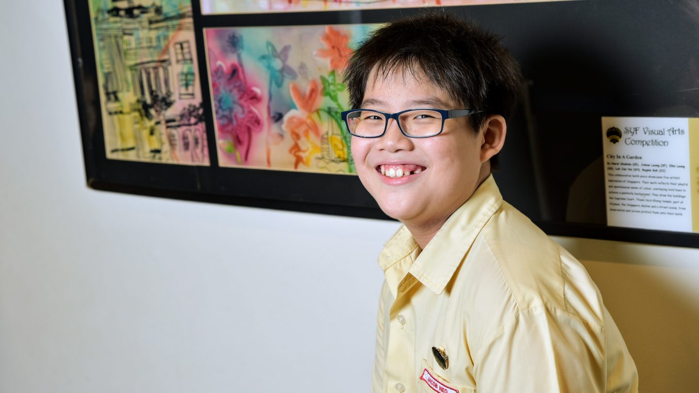 Jacob Neo, 12 year-old songwriter, Fairfield Methodist School. Picture by Glen Goh.