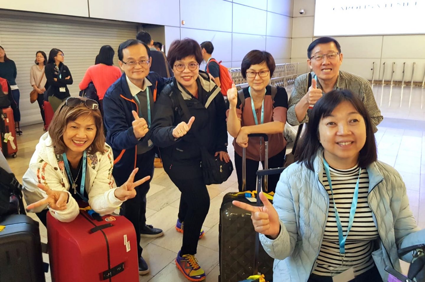 Esther (far left) with the group she was assigned to for the Israel tour. Alice Tok (third from left) was the one who said the sinners prayer with Esther when she decided to receive Christ.