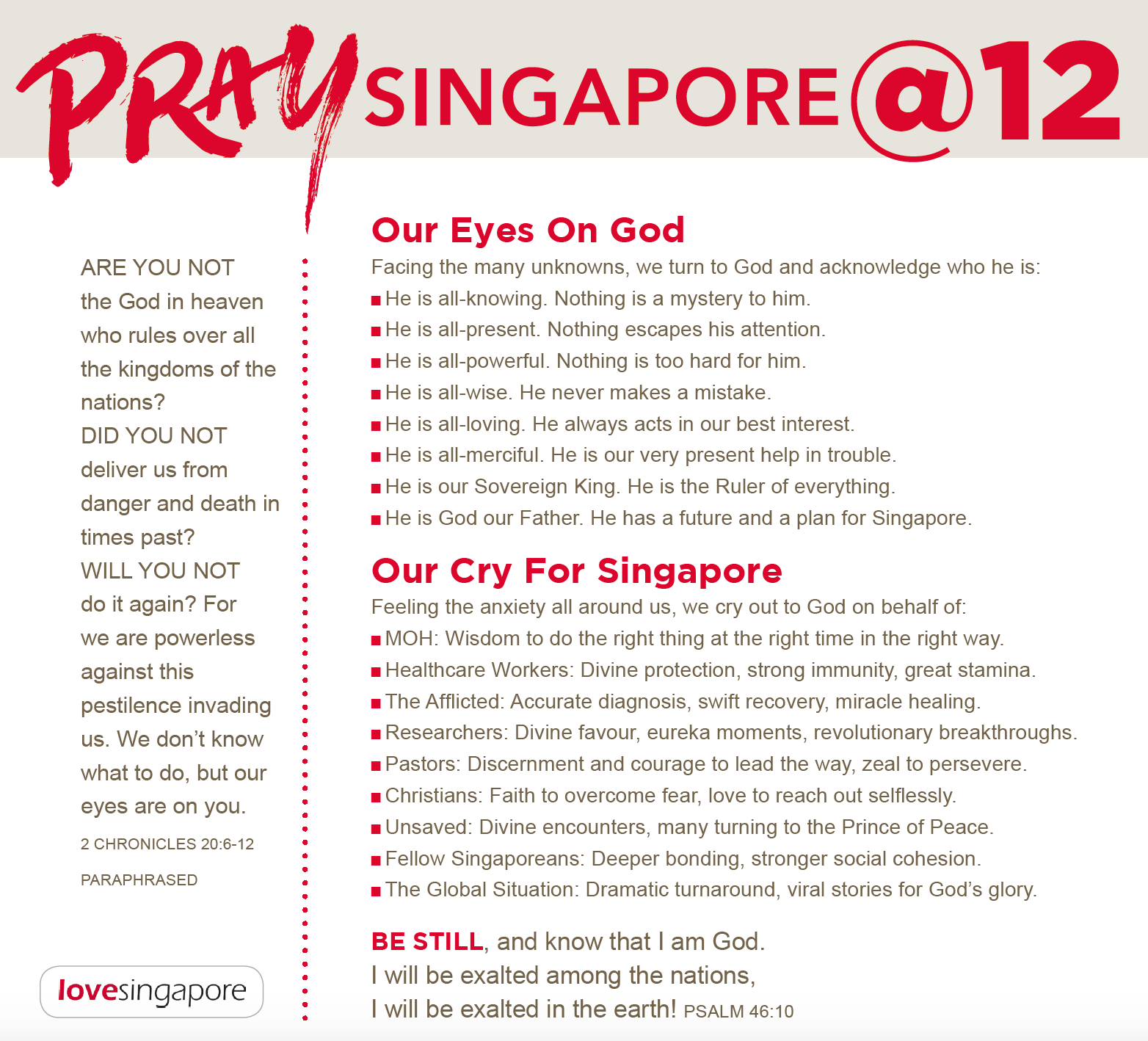 PraySingapore@12 Prayer Guide