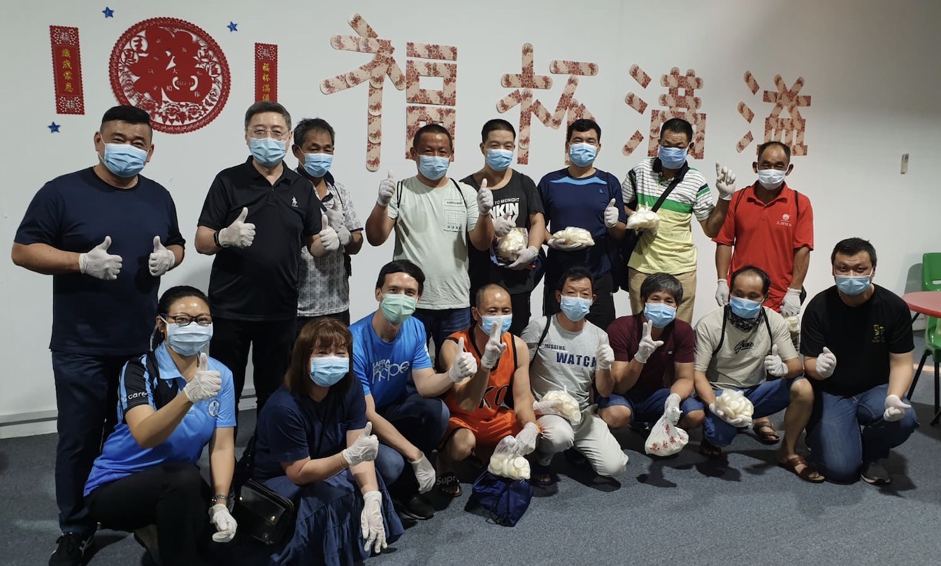SG Accident Help Centre, in partnership with several churches, gave out care packages to workers living at Tuas View dormitory, which has been partially converted into an isolation facility.