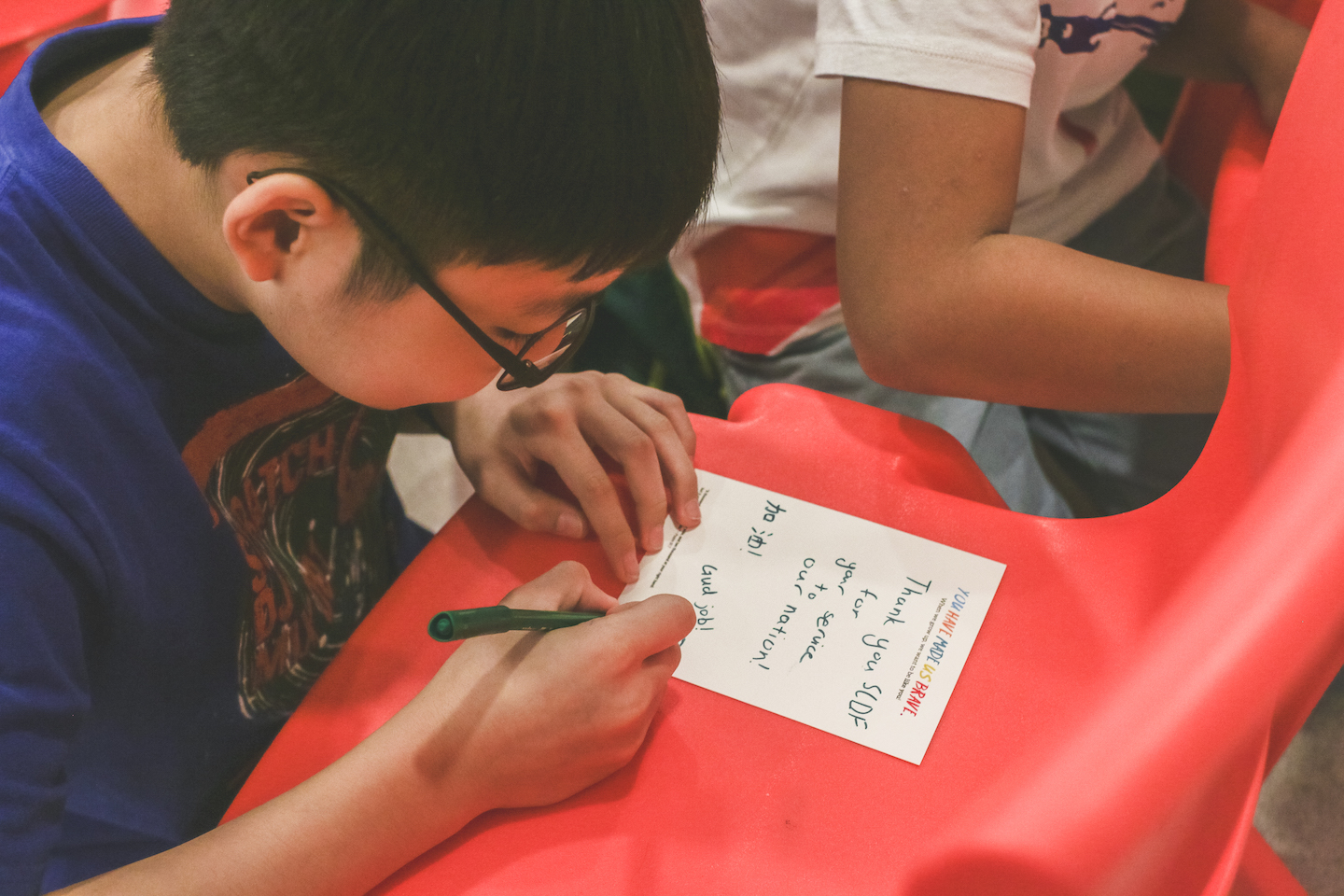 Children aged 7 to 12 from CSCC's children's church wrote notes to show their appreciation to those on the frontline of Singapore's fight against COVID-19.