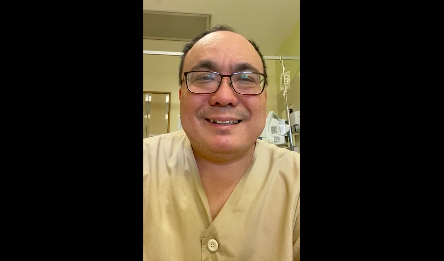 Screenshot of Ps Raymond in his video update to family and friends on his personal Facebook account yesterday (March 18). It was the first day he had felt well after being warded since March 14. 