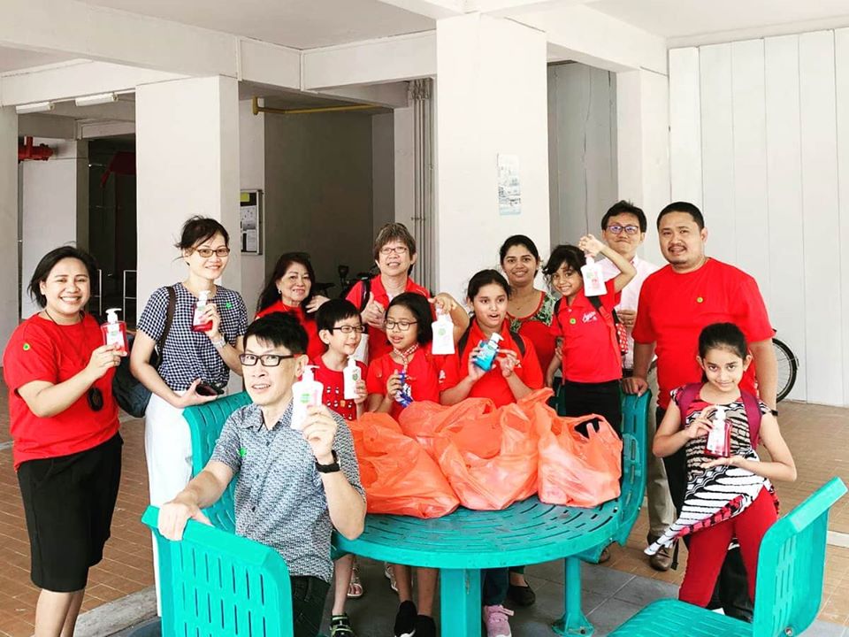 During this COVID-19 season, members from Agape Baptist Church have also gone door to door giving out hand wash to residents in the Pek Kio community.