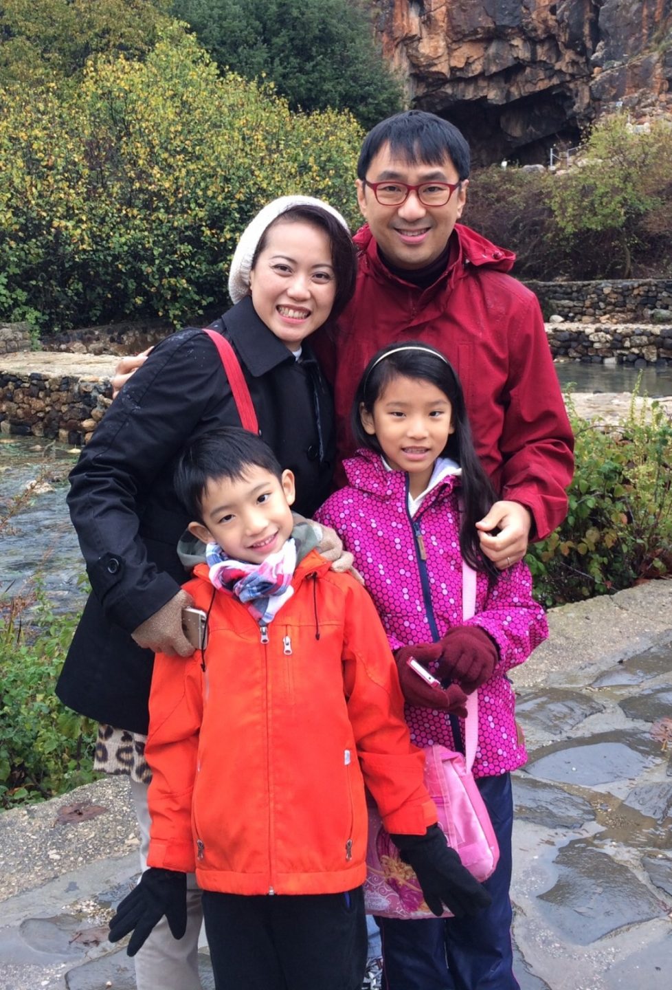 Thong with his family  on a trip to Israel in 2015.