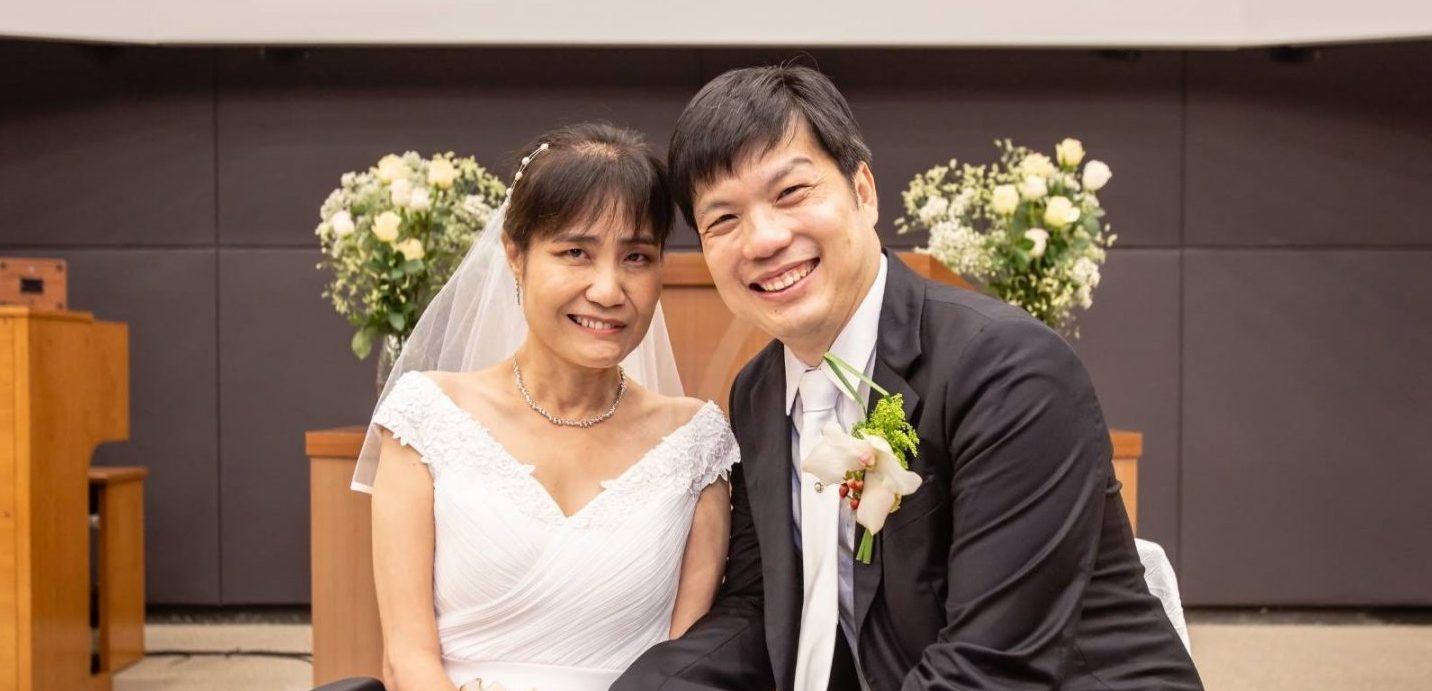 Leslie Chia (left) and David Chim (right) wed last February after 31 years of vacillating romance, finding in God's love the courage to commit. All photos courtesy of Leslie Chia and David Chim.