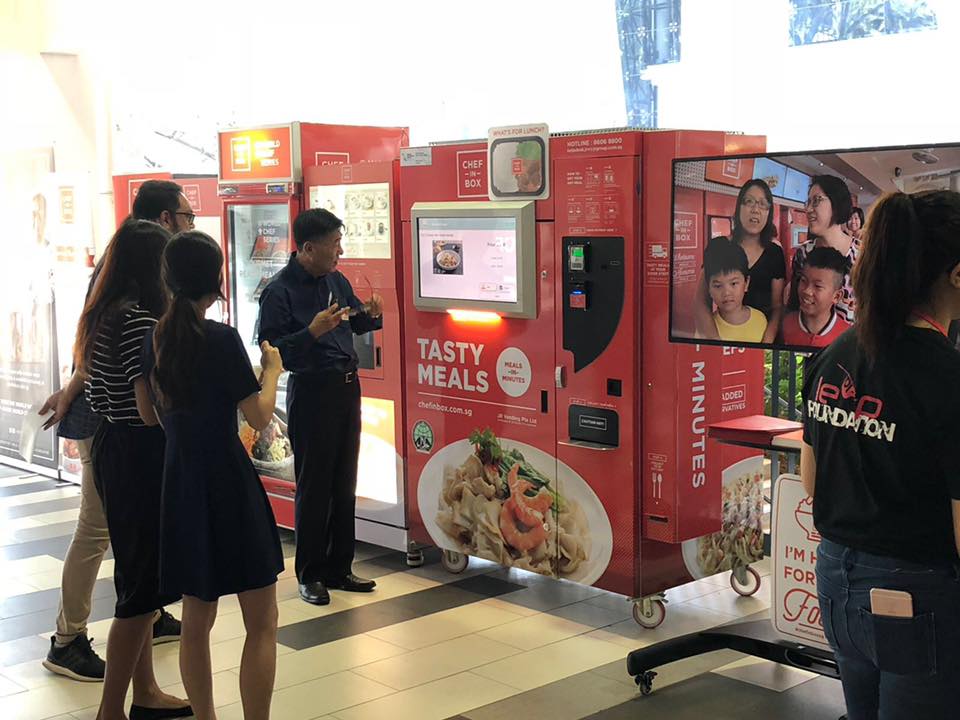 Chng’s hot food vending machines, which was her husband’s vision, are now seeing an increase in business because people can no longer eat out.
