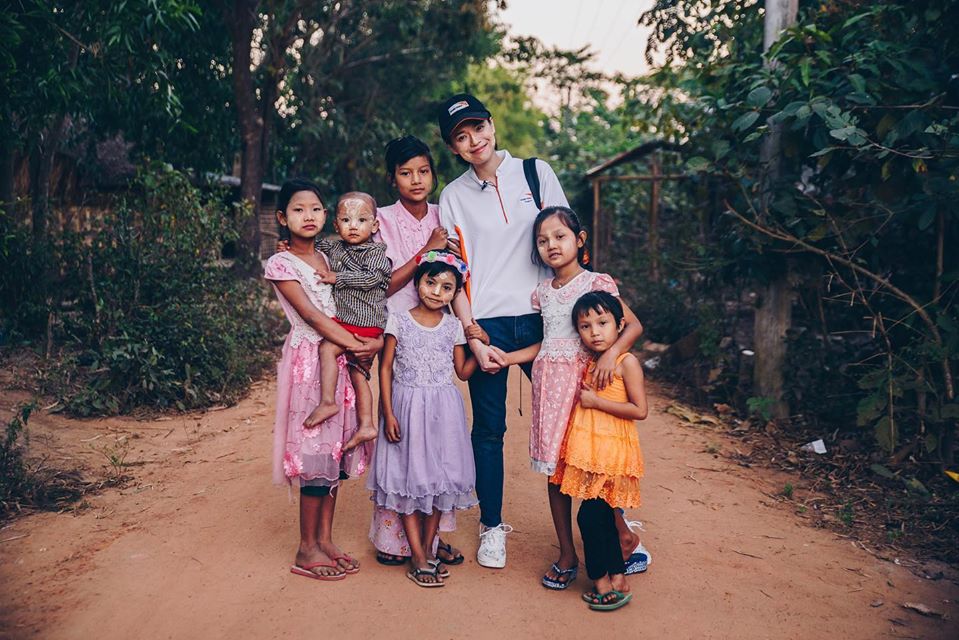 After encountering God five years ago, Felicia put her trust in Jesus and counts it the best decision she has ever made. She is also an ambassador for World Vision Singapore, and is pictured here with the beneficiaries of the charity during a trip to Myanmar. Photo from Felicia Chin's official Facebook page.