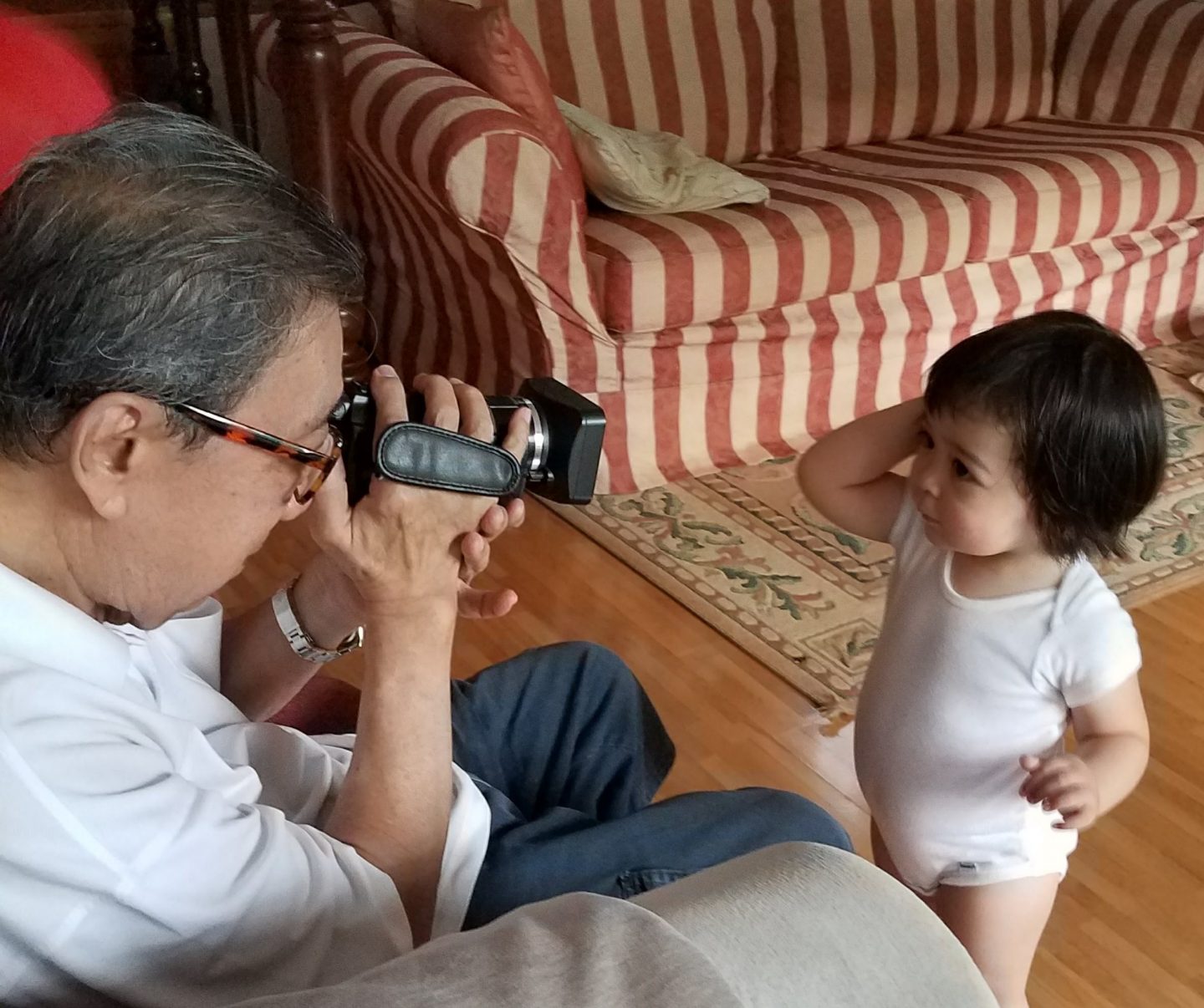 Filming his youngest grandchild in 2018, making home videos was a hobby my father enjoyed.