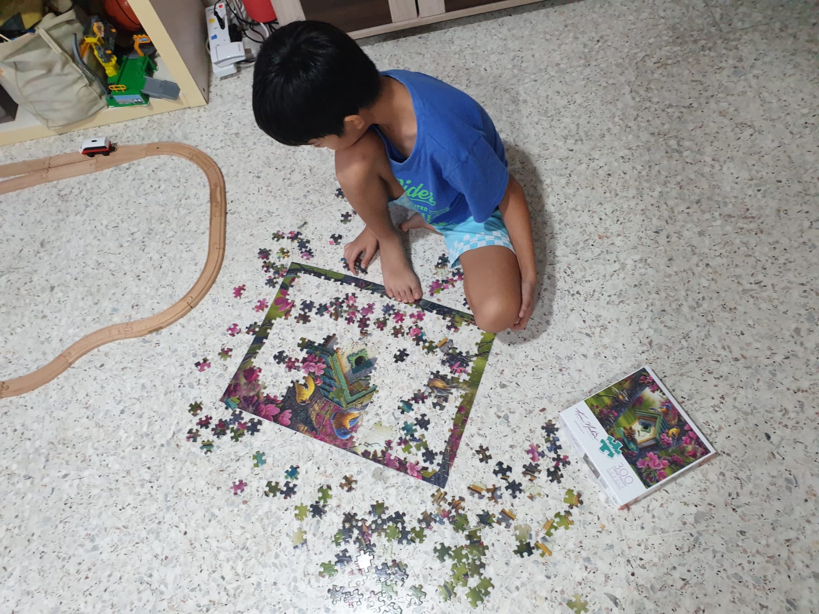 Josiah loves puzzles and can complete complex ones all on his own.