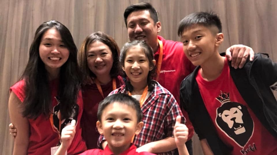 Pastor Ian Toh (fourth from the left) with his children (left to right) Roslina, wife Lilis, and sons Jan Toh and Elias believes in  building his faith walk in order to build bonds within his family. Photo courtesy of Pastor Ian Toh.