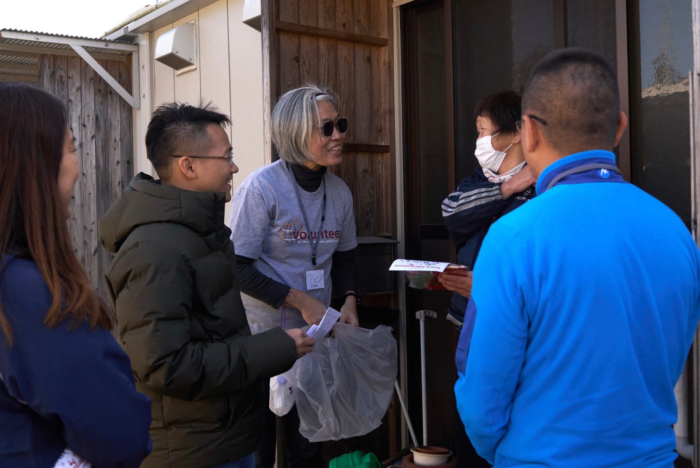 The author (second from left) with some of the TOUCH International team visiting residents still living in temporary housing in Kumamoto, Japan. It was a 10-day outreach organised by TOUCH International and their local partner. Photo courtesy of Wong Chun Han.