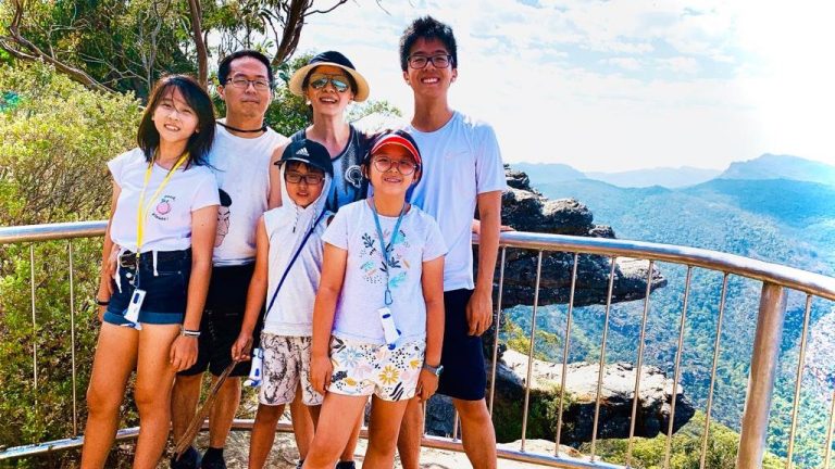 (From left, back row) Adriel, Gerald, E-Laine and Ethan with (from left, front row) Andre and Anna Tan serve together in worship and missions. Photo courtesy of the Tan family.