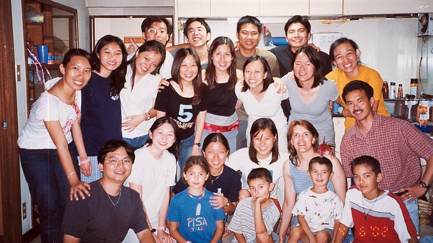 Koh (middle row, fourth from left) on her first mission trip with Cru Singapore as an undergrad.