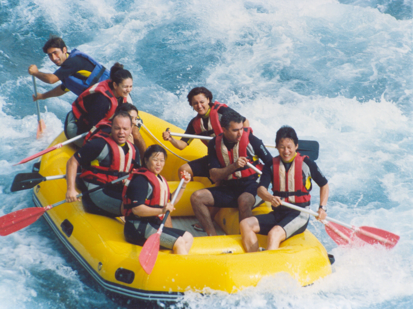 Raymond at a rafting teambuilding activity with his Citibank colleagues in Turkey in 2005.
