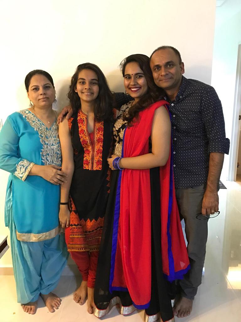 Anil now has a stronger relationship with his wife, Gita (left), and daughters Sushma (second from left) and Anishah. Photo courtesy of Anil David.