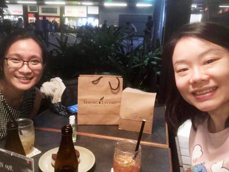 Sharen Lim (right) with her close friend Amy Chin, who offered her support and encouragement when she was going through a stressful period. Photo courtesy of Sharen Lim.