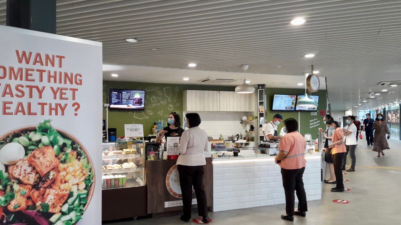 The Living Well Cafe is a favourite with the staff at TTSH because of its offering of healthy food at pocket-friendly prices as well as its staff who connect with customers.