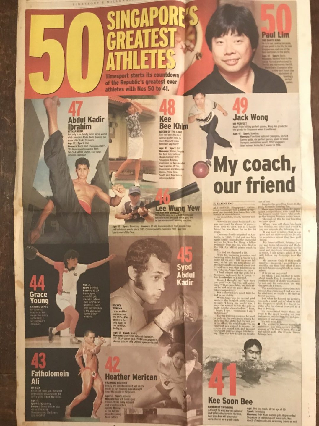 Grace Young 50 greatest Singapore athletes
