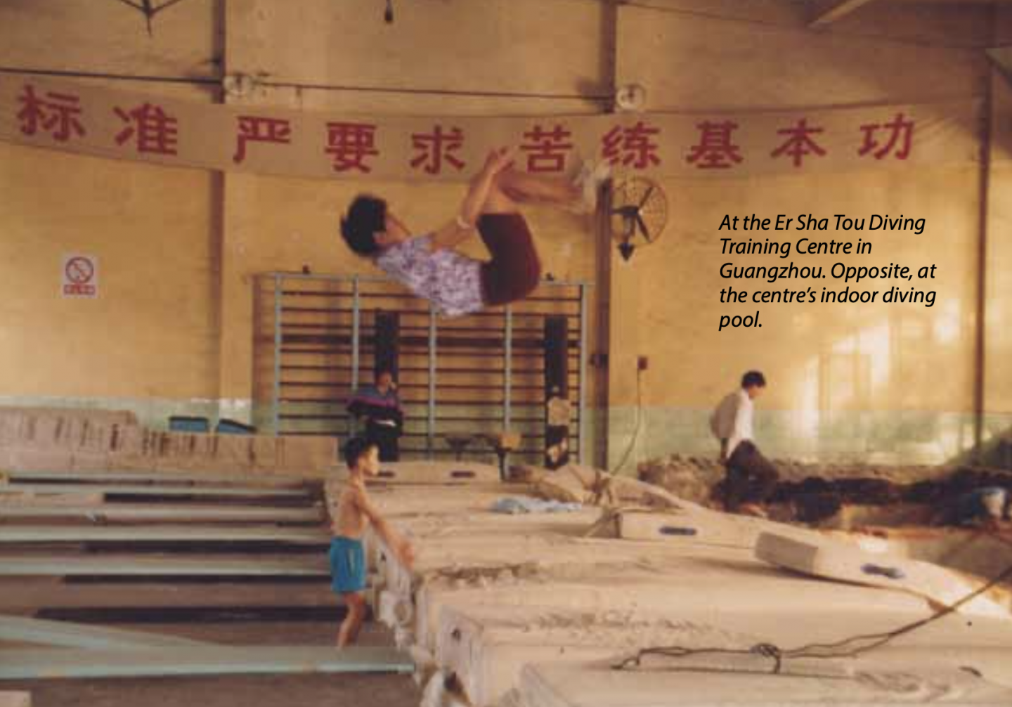 16-year-old Eileen at the diving training centre in Guangzhou