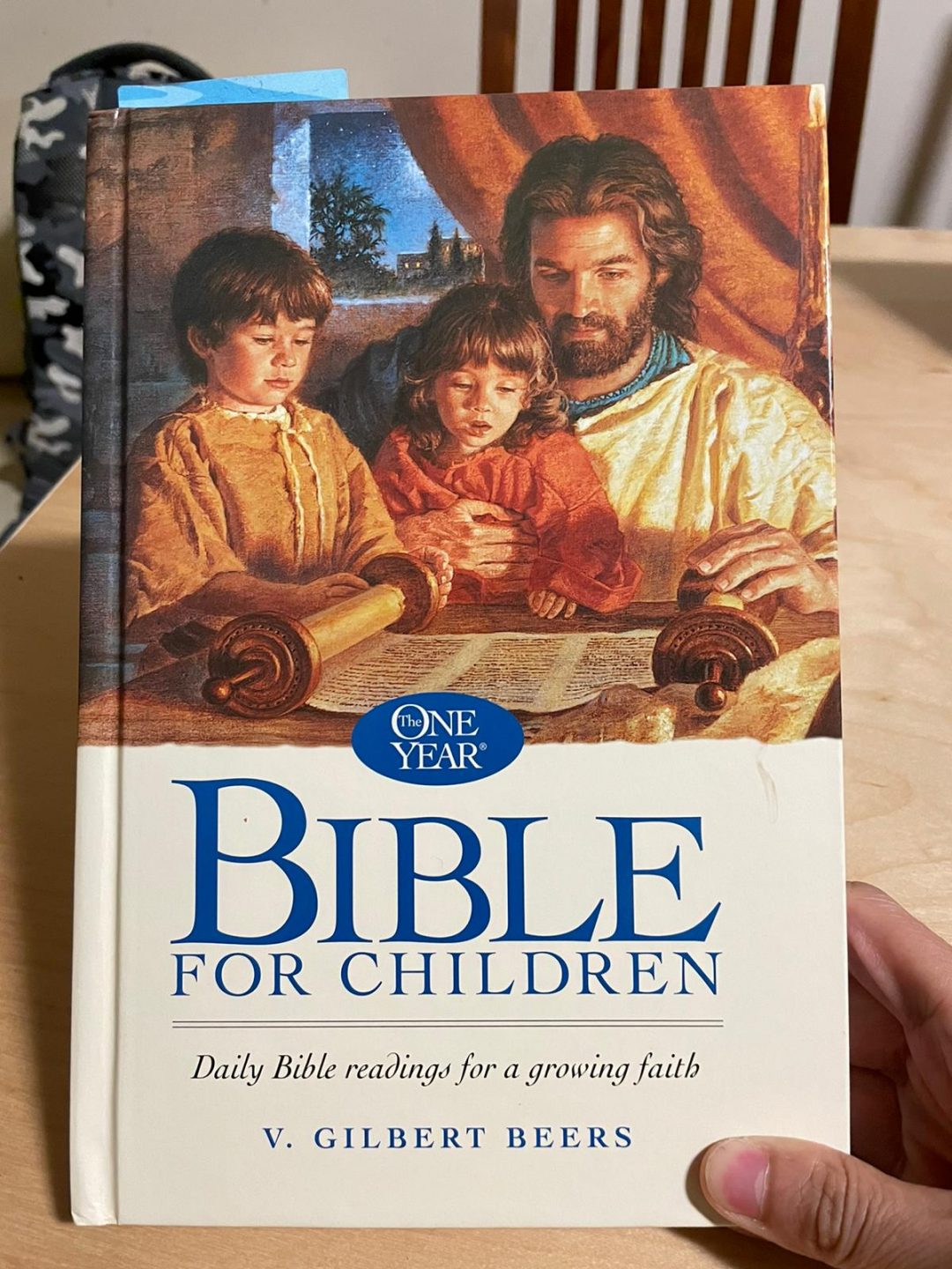 The child-friendly Bible Sum bought to start his children on a Bible-reading programme during family devotions in 2021. Photo courtesy of the Sum family.