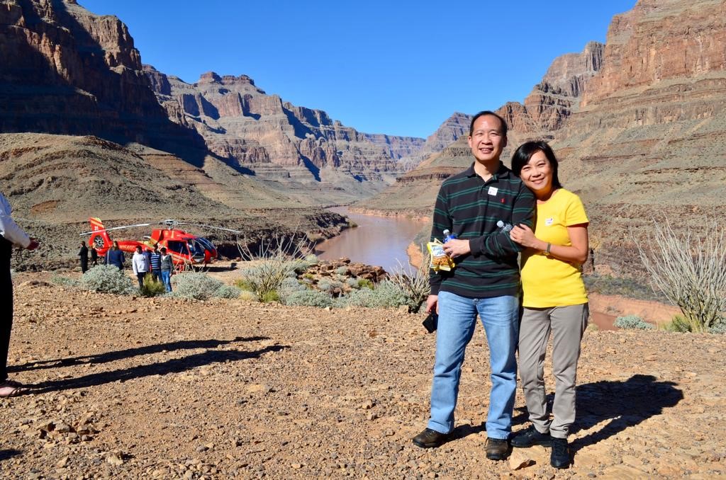 Chan and Lee on a holiday in 2013 at the Grand Canyon, US to help cheer Chan up.  