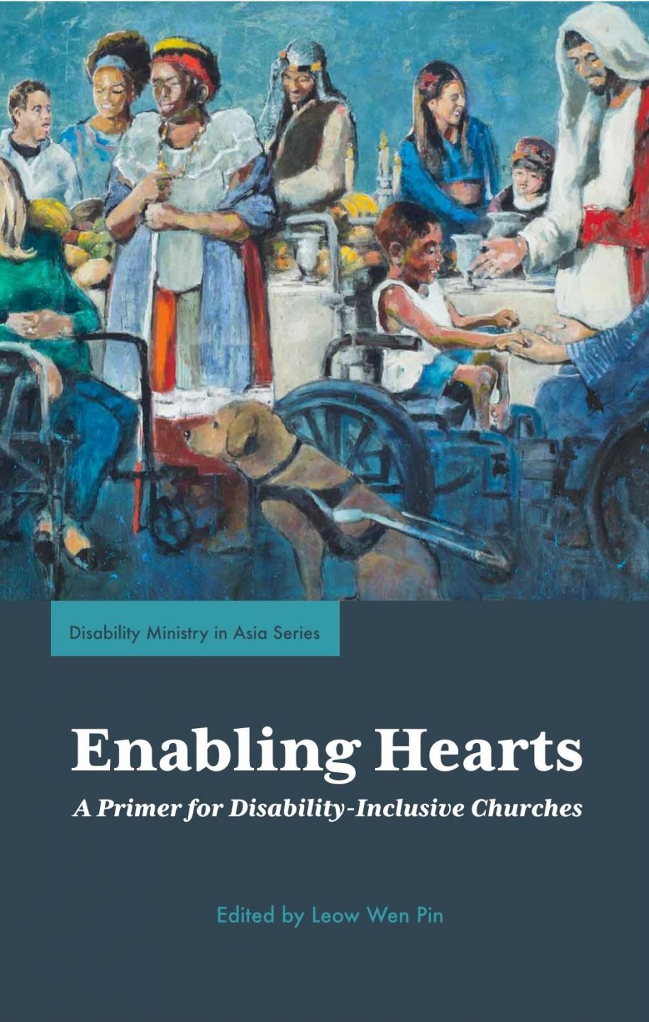 The cover of Enabling Hearts features a painting by the artist Hyatt Moore entitled Luke 14 Banquet. The painting is based on the banquet in Jesus’ parable in Luke 14, where the “poor, the crippled, the lame, the blind”. Every individual featured in the painting a real person with disability who posed for the photo. The painting was commissioned by Joni and Friends, a leading disability ministry based in the US. Photo courtesy of KIN.