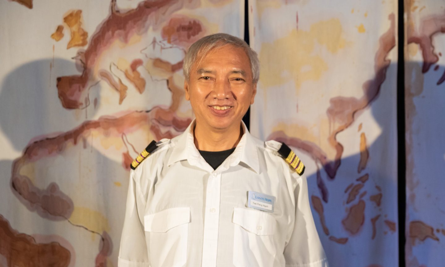 Singaporean Ngoh Tee Peng, 68, is First Engineer on board MV Logos Hope and is serving with as much zeal as he did when he was on MV Doulos 33 years ago. Photo by Lucas Brito.