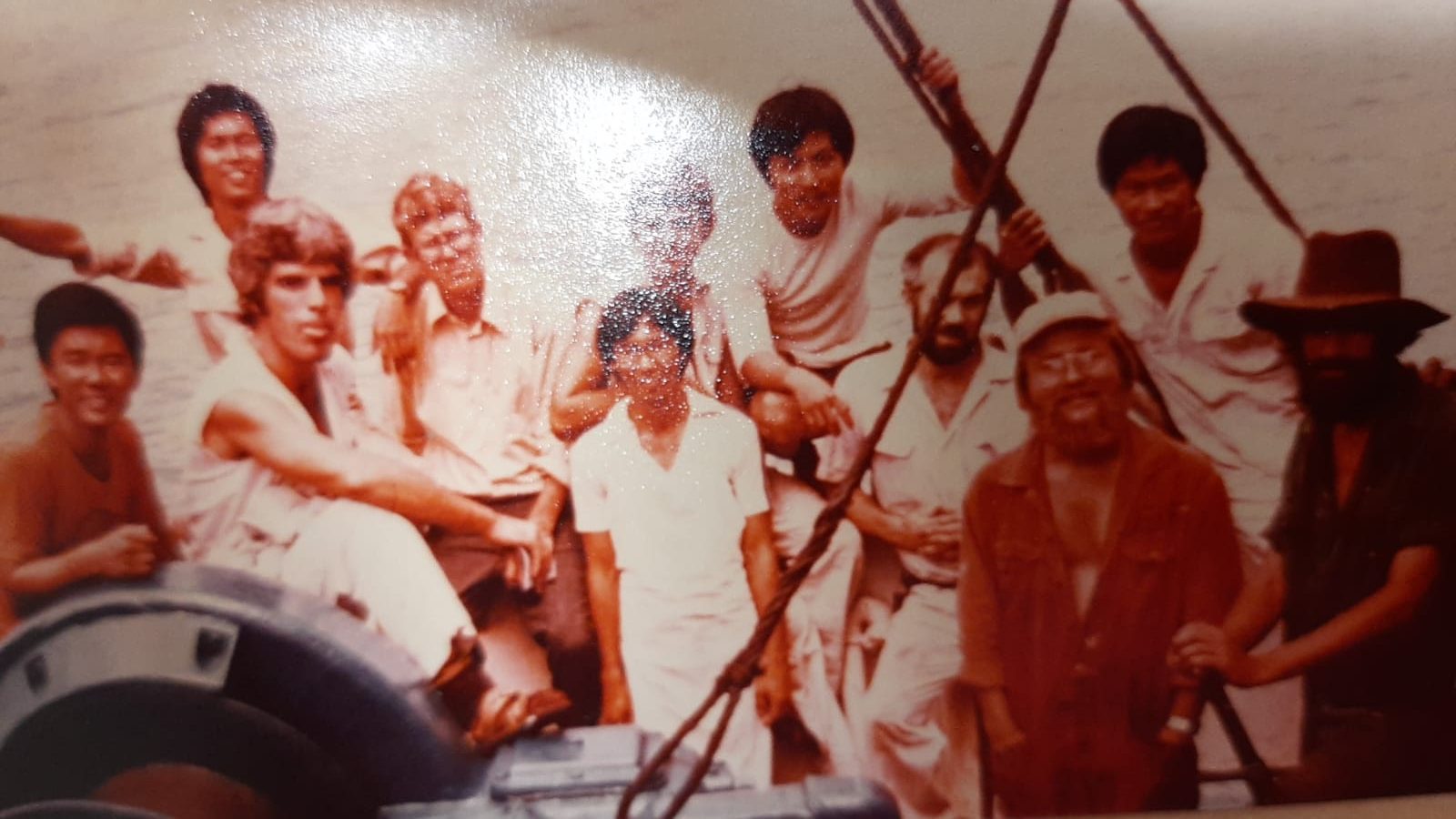Rev Lai (extreme right) as a deckhand with the rest of the deck crew. Photo courtesy of Rev Keith Lai.