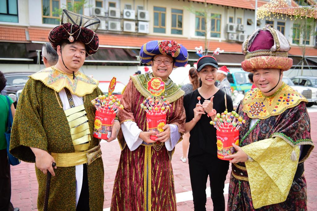 Brother Lawrence (far left) served as one of the Magi in BFEC's December 2019 Christmas event for the community at Kampung Siglap. 