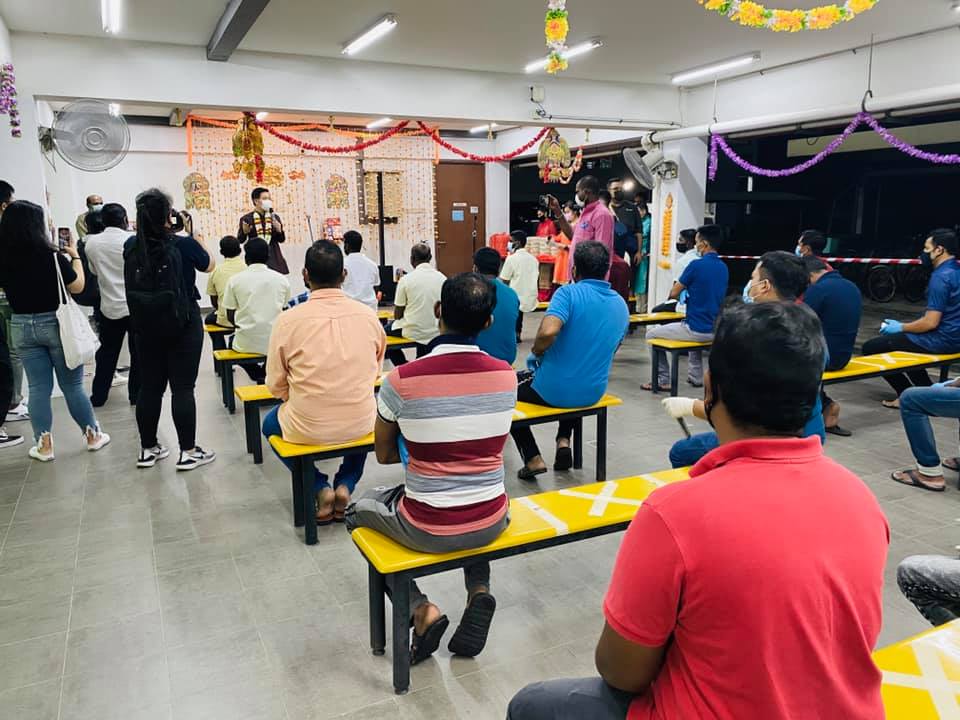 AGWO celebrating Deepavali with migrant workers last year. Photo from AGWO's Facebook page.