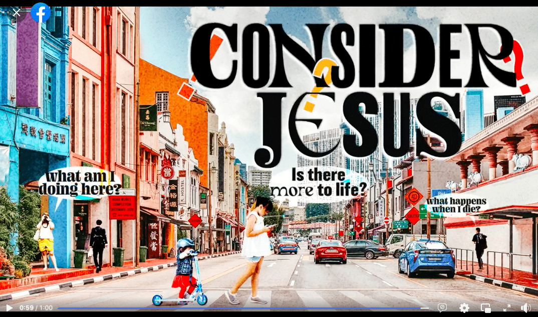 A screenshot from a promotional video about Consider Jesus, an Easter service by Hope Church. Photo from Hope Church's Facebook page.