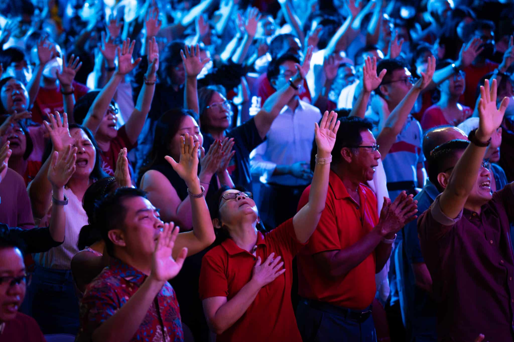 The congregation at Bethesda Bedok-Tampines Church for Day of His Power 2023 were led in worship by a band comprising members from 4 Eastern churches. Photo: Salt&Light
