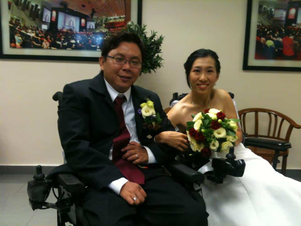 Struck with cerebral palsy when she was just over a year old, Elaine Teo never thought she would ever get married. But God had other plans. All photos courtesy of Elaine Teo.